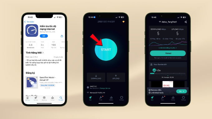 Các bước kiểm tra tốc độ WiFi trên điện thoại bằng Speed Test Master
