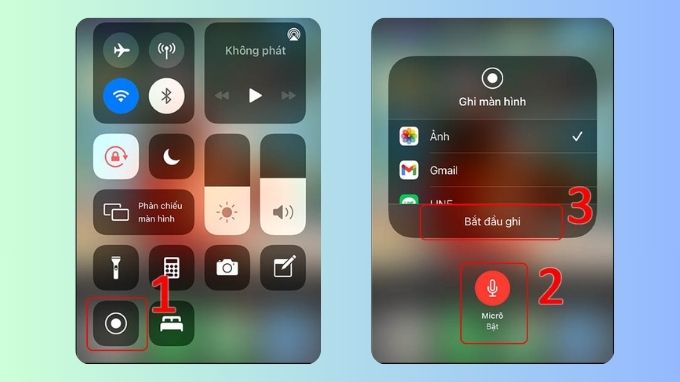 cần bật mirco khi quay màn hình iPhone