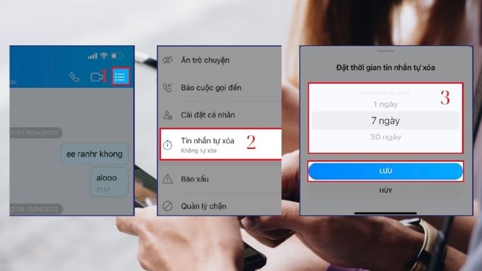 hẹn giờ gửi tin nhắn Zalo bằng tự xóa