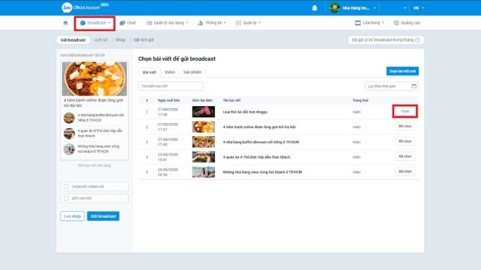 hẹn giờ gửi tin nhắn Zalo bằng Zalo OA