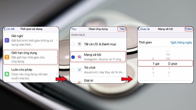 hẹn giờ tắt điện thoại iPhone bằng thời gian sử dụng