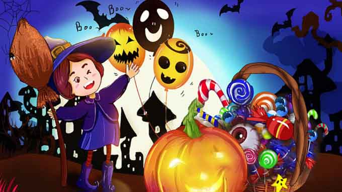 hình nền Halloween phong cách dễ thương