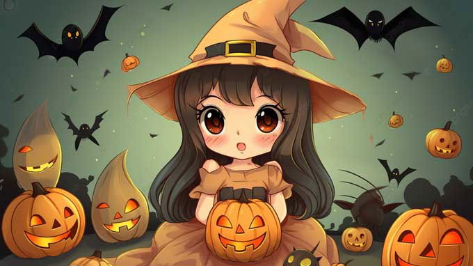 hình nền Halloween phong cách dễ thương