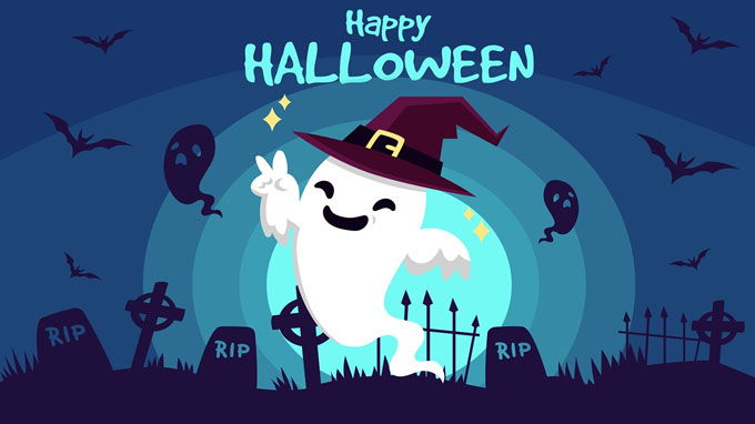 hình nền Halloween phong cách hoạt hình