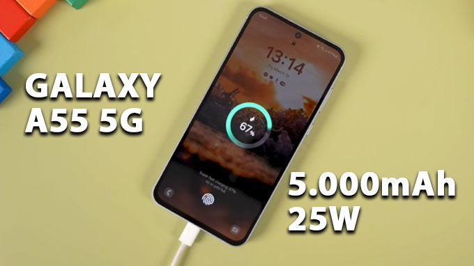 pin và sạc của galaxy-a55-5g