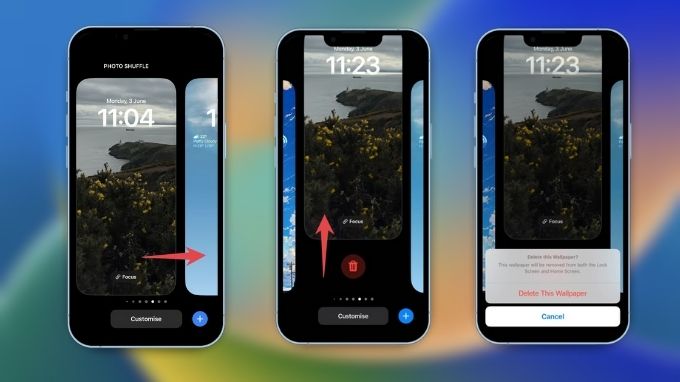 xóa hình nền iPhone trực tiếp từ màn hình khóa