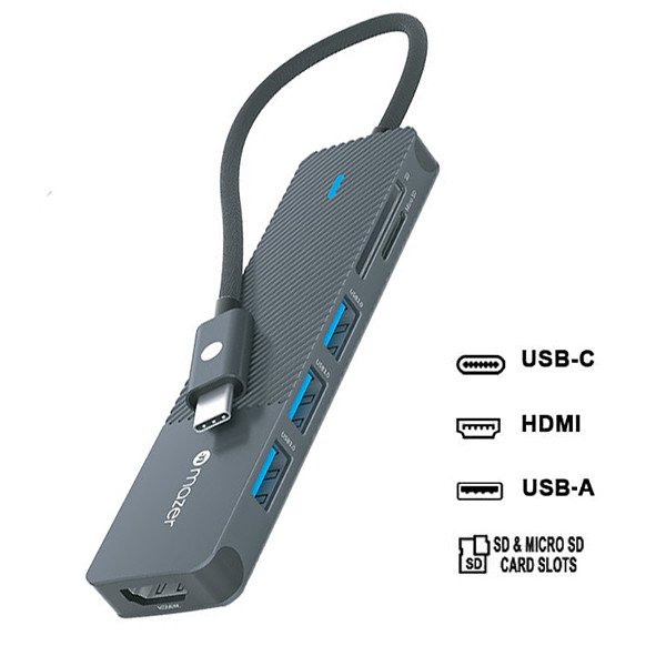 Cổng chuyển đổi Mazer USB-C 6-in-1 HUB (M-UC2MULTI7001)