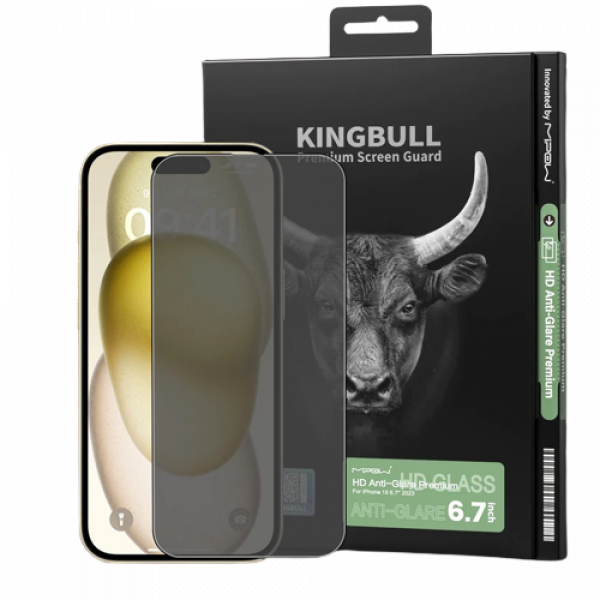 Kính cường lực chống chói Mipow Kingbull HD Anti-Glare Premium iPhone 15 Plus