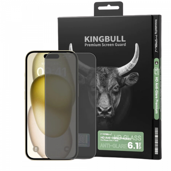 Kính cường lực chống chói Mipow Kingbull HD Anti-Glare Premium iPhone 15 Pro