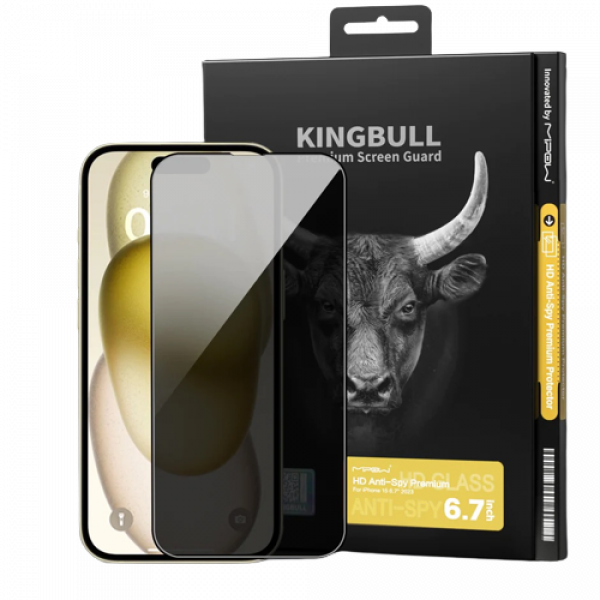 Dán cường lực Mipow Kingbull HD Premium Silk iPhone 15 Pro Max