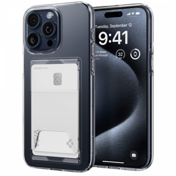 Ốp lưng Spigen Crystal Slot iPhone 15 Pro Max Crystal Clear