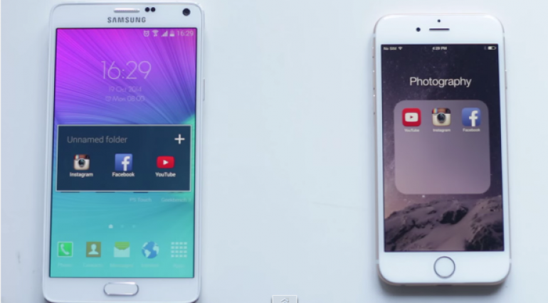 So sánh tốc độ giữa Samsung Galaxy Note 4 và iPhone 6